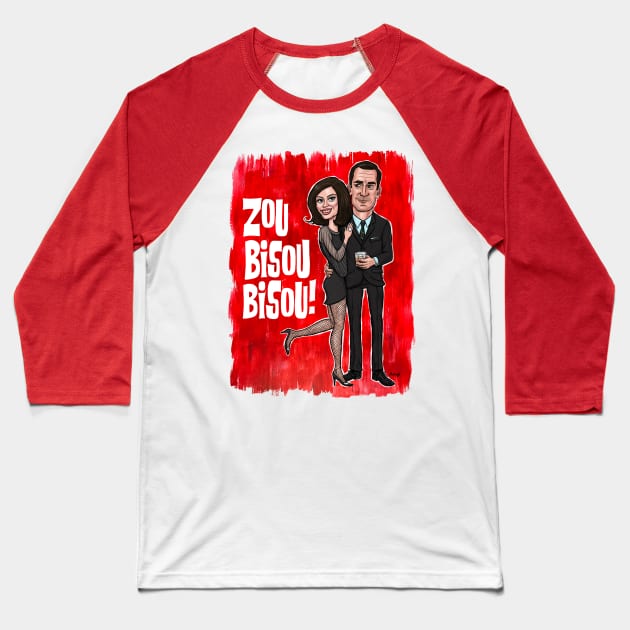 Zou Bisou Bisou Baseball T-Shirt by mcillustrator